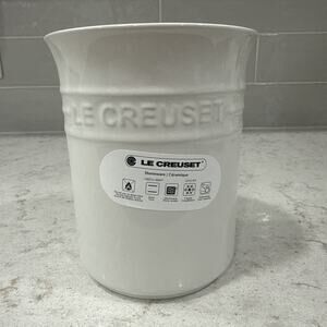 Le Creuset WHITE Stoneware Utensil Crock Holder 1L Second Choix NEW Vase